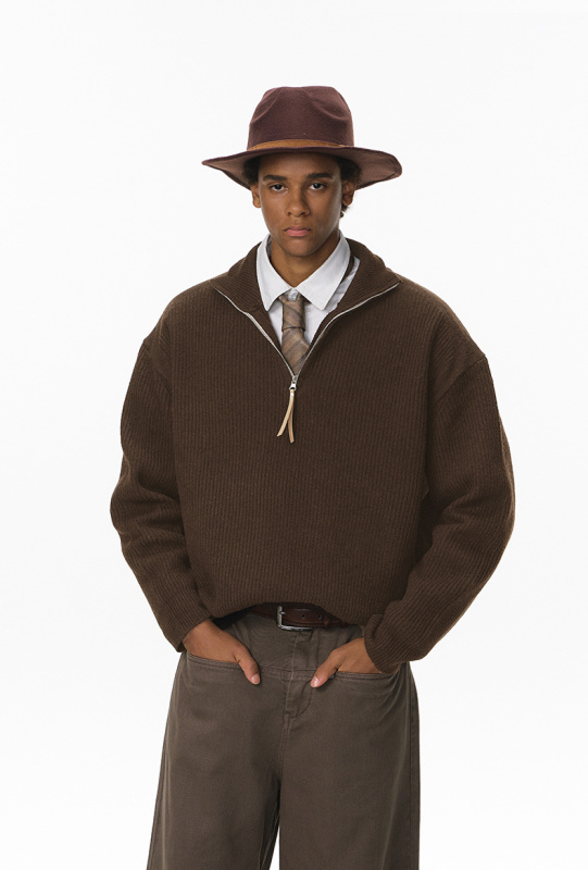 Comfort Core Wool Blend Half-Zip Sweater