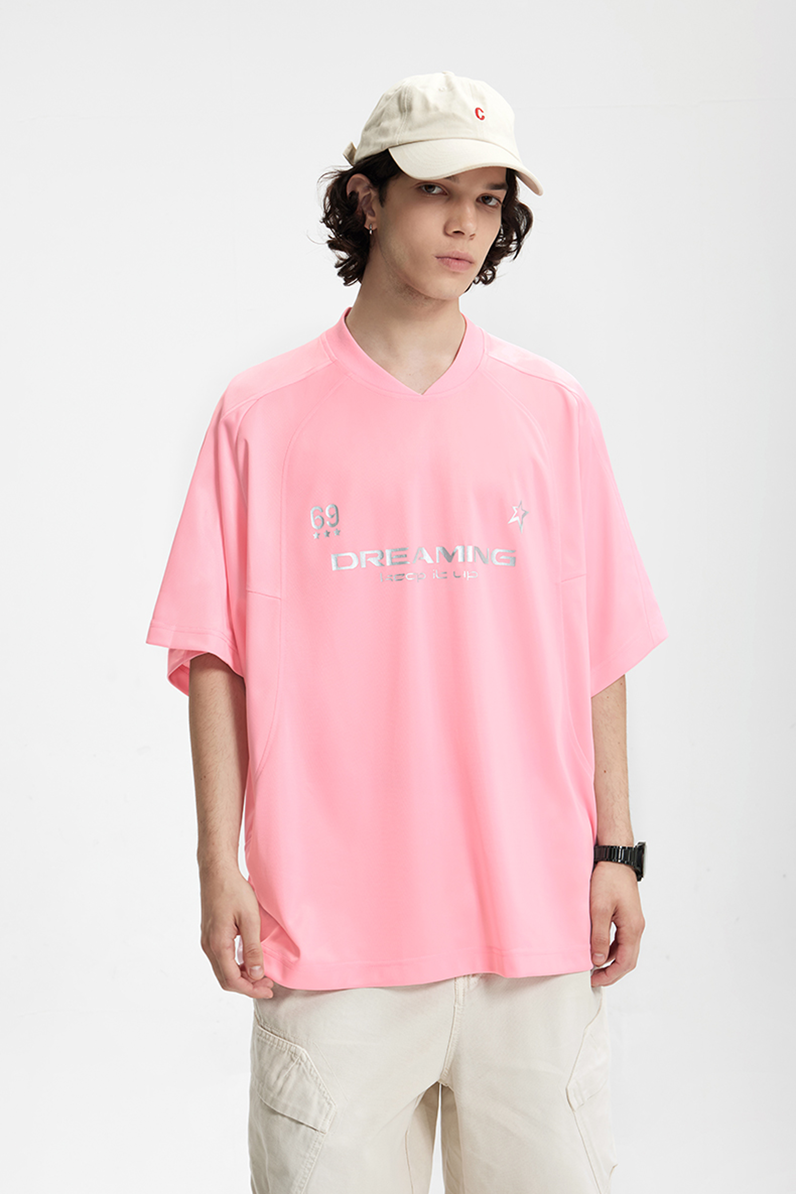 NOVA Silver Curve V-Neck Tee
